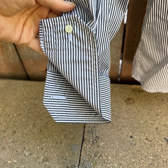 ETON Men’s Navy White Striped Long Sleeve Button Down Dress Shirt Size 43 17 - Picture 6 of 12